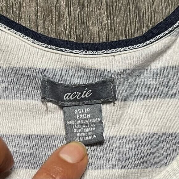 aerie Blue & White Striped Sleeveless Crop Top Size XS - Picture 5 of 8